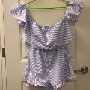 White & blue romper